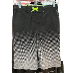 Swim Trunks Board Shorts Boys Cat & Jack Sz XL 16 Black Gray Green